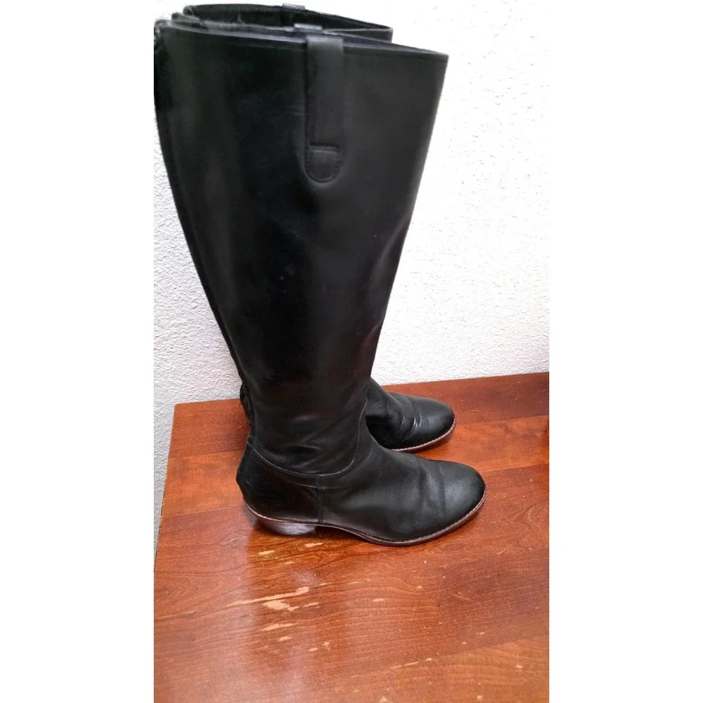 Cole Haan Women's Black Leather Knee-High Riding Boots Size 8.5B